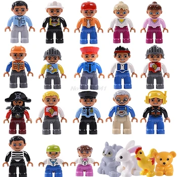 

Mailackers Duplo Figures Accessories Princess Pirate Policemen Prisoner Animals Zoo Boy Girl Toy Building Blocks Lockings Duploe