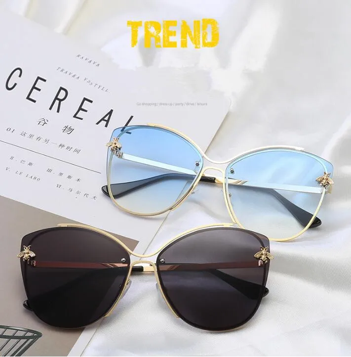 

2019 New Sunglasses Individual Lady Toad Sunglasses Retro-ancient Bee Sunglasses for Men and Women 54134