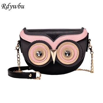 

Rdywbu Personality Women Messenger Bags Owl Animal Cartoon Handbags Diamonds Sling Shoulder Bag Chain Crossbody Bag Female B750