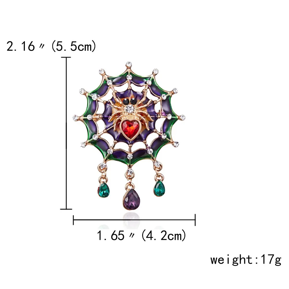 Rinhoo, броши для женщин, классика, паук, сетка, насекомое, булавки для мужчин, декольте, передняя часть одежды, подарок на Хэллоуин, ювелирные изделия, подвески