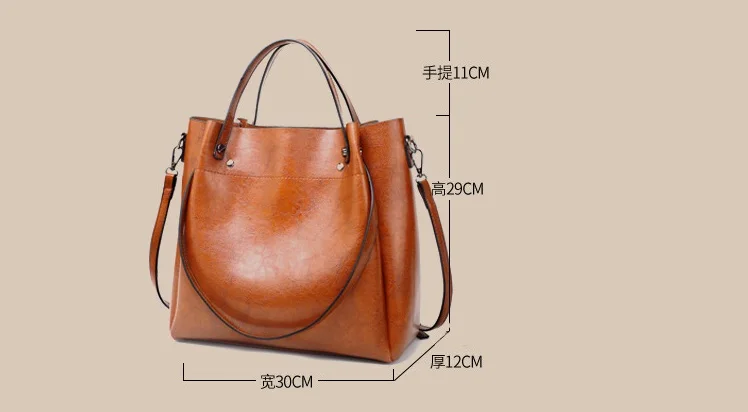 Модные женские кожаные сумки с масляным воском, роскошные дизайнерские сумки через плечо для женщин, сумка высокого качества, кожаная сумка для женщин C874