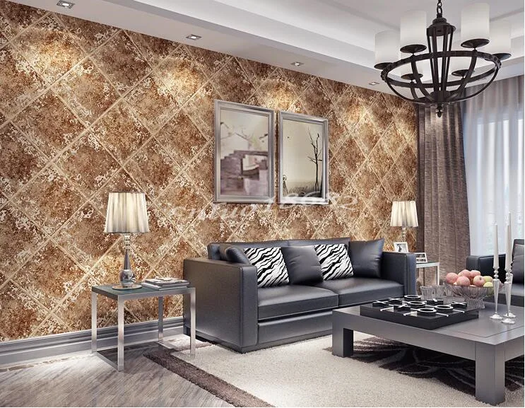 Waliicorners American retro industrial wind diamond non-woven 3D wallpaper living room bedroom TV simple background wall 9 QQ20180623205127