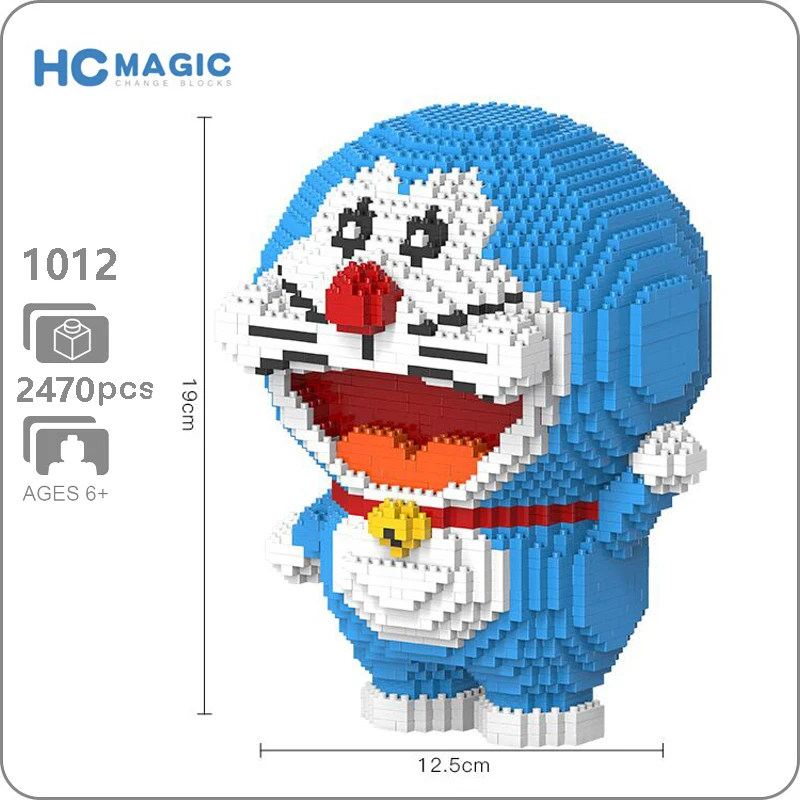 

HC 1012 Anime Cartoon Doraemon Blue Cat Animal 3D Model DIY Diamond Mini Building Nano Blocks Bricks Toy for Children Gift
