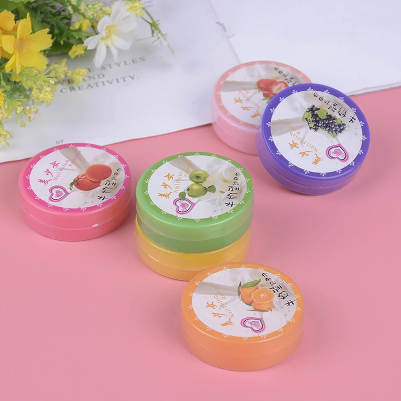 32 Pads Fruit Scented Flavor Nail Polish Remover Jar Wraps Paper Cloth Towel Wet Wipes Nail Art Vanish Removal Wraps Pads Random