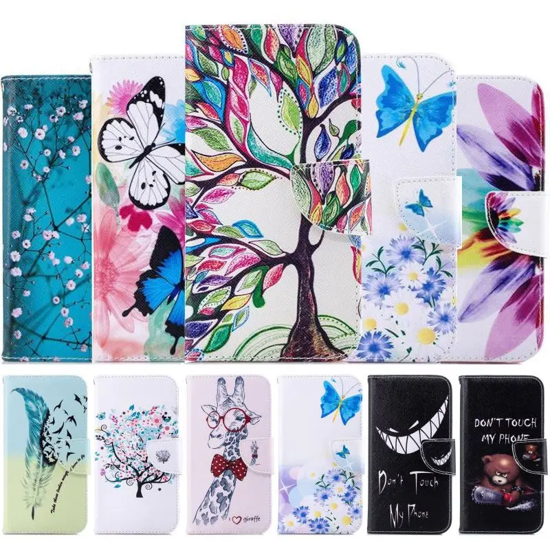 الهاتف غطاء الوجه حقيبة لجهاز LG G7 ThinQ G6 البسيطة G5 Q6 K7 K8 K10 2017 2018 V20 V30 Stylo4 G3 البرقوق شجرة كابا محفظة جلدية حقيبة D07Z