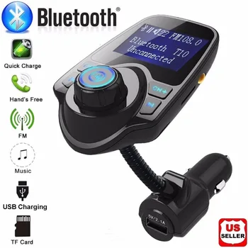 

Kingslims Car Wireless Bluetooth FM Transmitter Handsfree Audio Receiver MP3 Radio Adapter Car Kit USB Charger Car MP3 Player