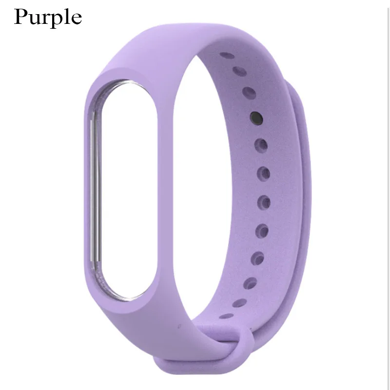 Ремешок mi band 3, Регулируемый силиконовый ремешок versa для xiaomi mi 3 smartband, пригодный для носки, замена для mi 3 - Цвет: Purple