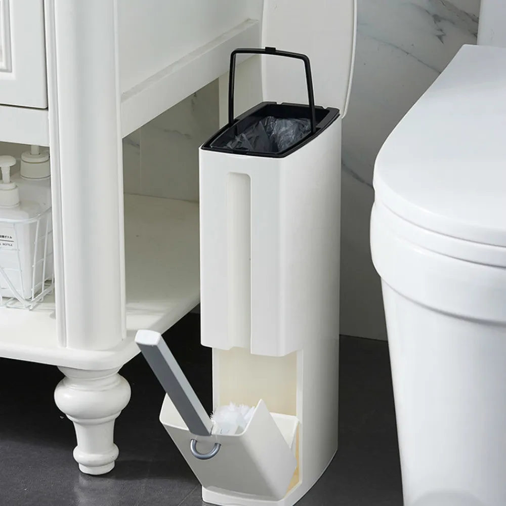 Household trash can household bathroom toilet Japanese style small set paper set with lid toilet brush one LM5181006py
