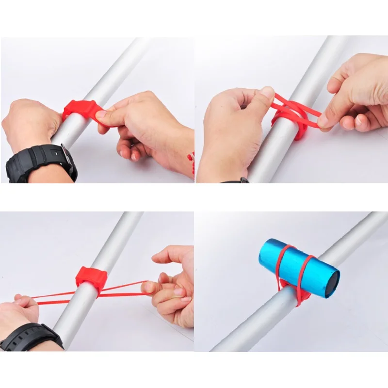 4PCS/lot Bike Light Handlebar Silicone Strap Flashlight Fixing Bands