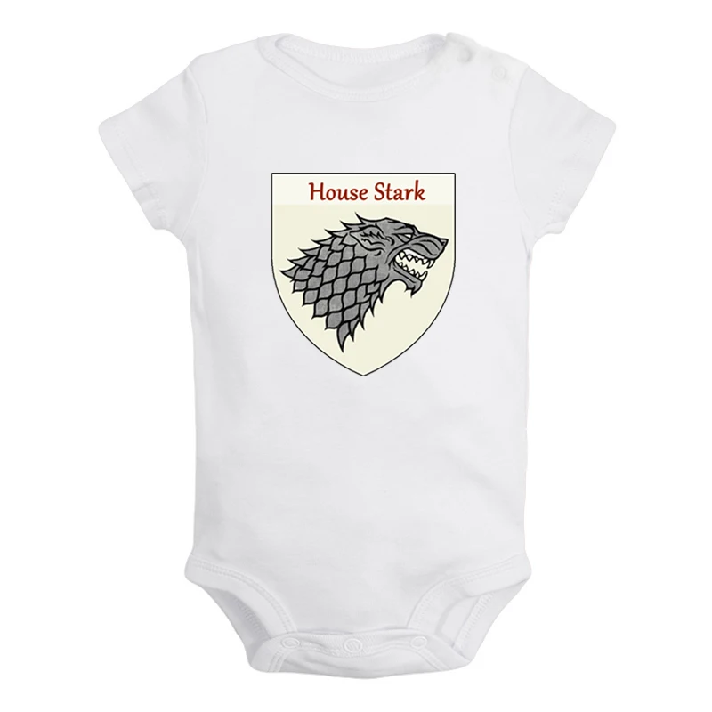 Direwolf House Stark/зимний дизайн Одежда для новорожденных Комбинезон с принтом Боди