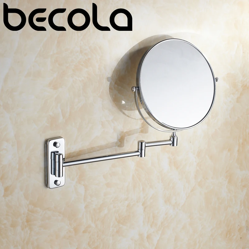 8 Inch Hotel Bathroom Extending Wall Makeup Mirror With 3x Magnification for Cosmetic or Shaving, 360 Swivel Mirrors Chrome 3