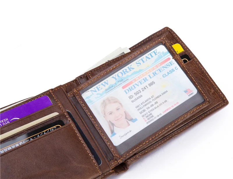 Ретро мужской кошелек из натуральной кожи с крестиком Crazy Horse, кожаный бумажник, деловой официальный кошелек