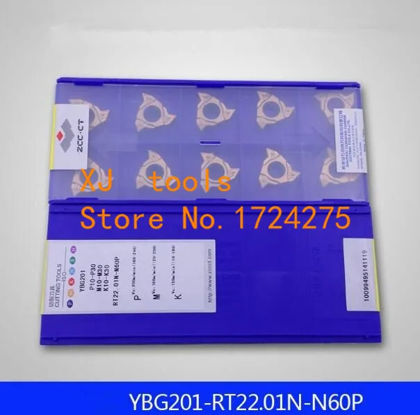 10 шт. RT22.01N N60P YBG201/RT22.01N N55P YBG201 внешний карбид вольфрама резьбы Токарные Вставки для