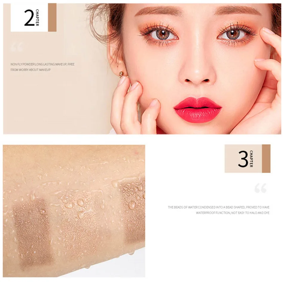 Lazy Double Color Eye Shadow Makeup Palette Shimmer Eyeshadow Makeup Waterproof Mineral Powder Double-layer Eye Shadow Cosmetics