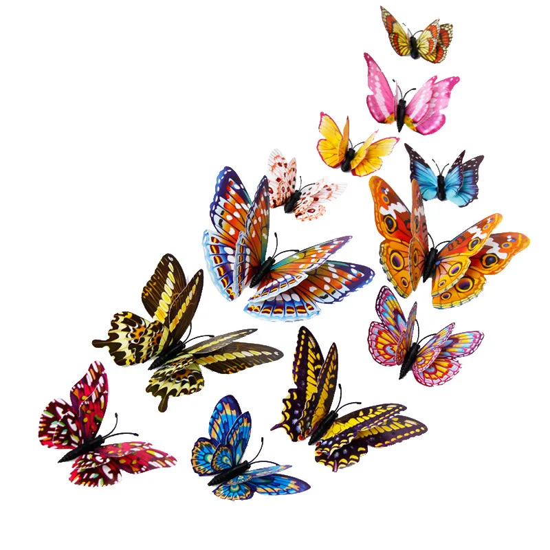 12 шт., 3D Магнитная бабочка, детская спальня, наклейка на стену, наклейка, модный Декор для комнаты, наклейка s Papillon Pegatinas de pared