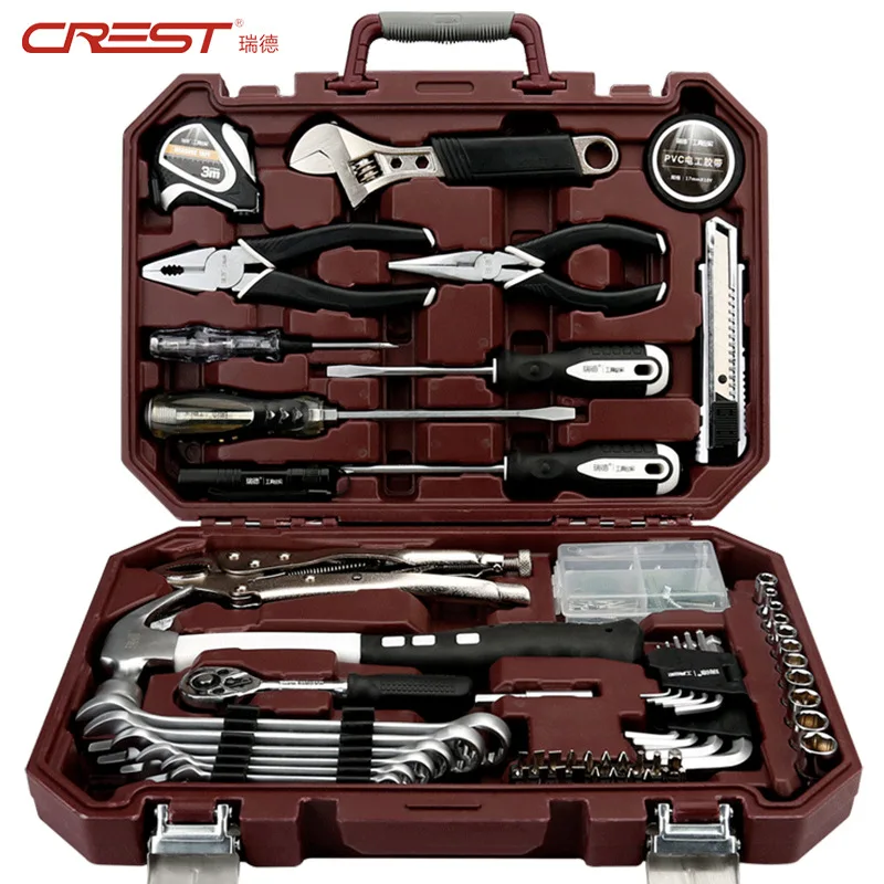 

CREST 105122 Hardware Tool Set Household Manual Combination Tool Set Maintenance Gift Toolbox