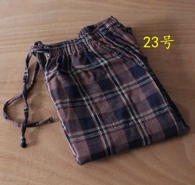 Для Мужчин's пижамные штаны хлопок штаны из сетки плед свободные удобные мужчин s брюки для девочек сна низ - Цвет: Color 23