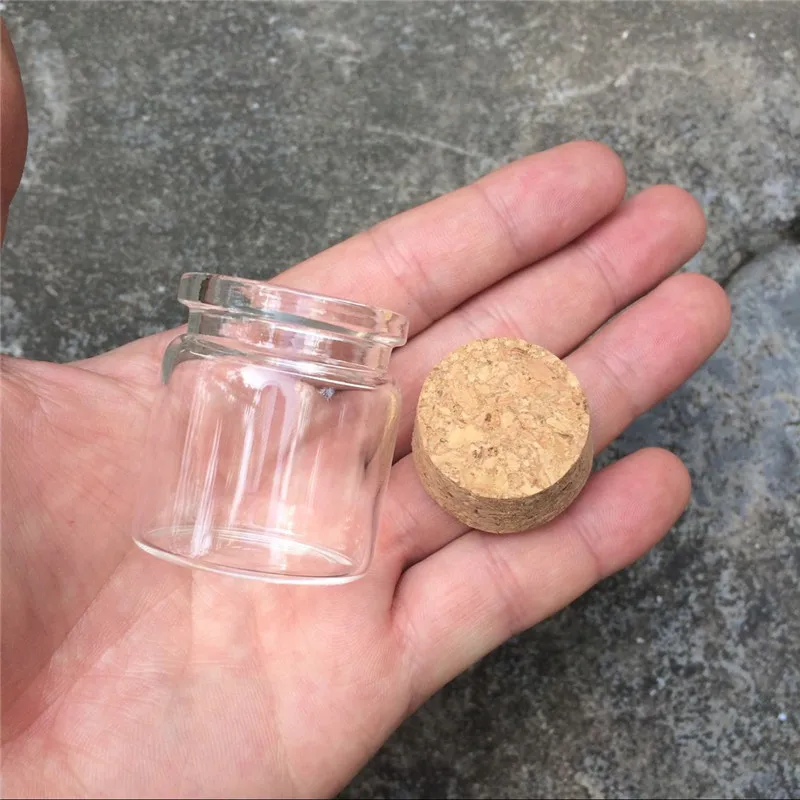 37x40x27mm 20ml Cute Glass Vials Glass Bottles with Corks Small Jars Gift Bottles 50pcs Factory