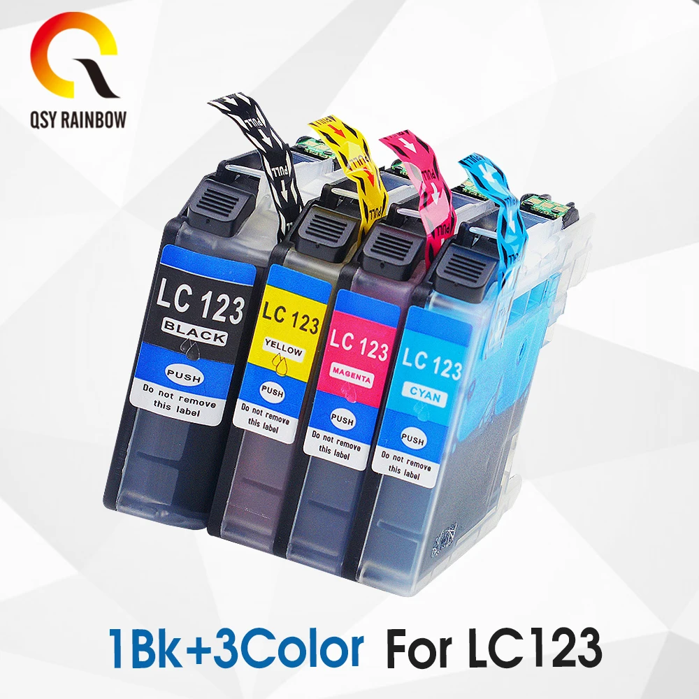 4pcs LC121 LC 123 LC123 ink cartridge For Brother DCP J552DW/DCP J752DW