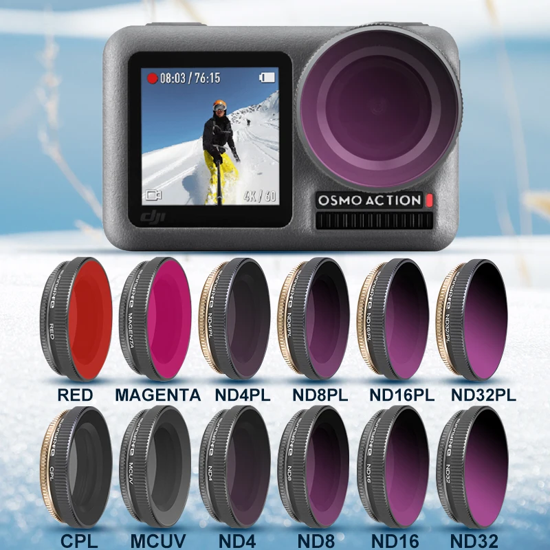 Фильтр для дайвинга CPL Полярный фильтр DJI OSMO Action ND 4 8 16 32 UV защитный объектива экшн