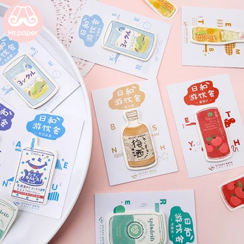 

Mr Paper 30pcs/lot 24 Designs Japanese Style Drink Juice Memo Pads Sticky Note Notepad Diary Creative Self-Stick Notes Memo Pads