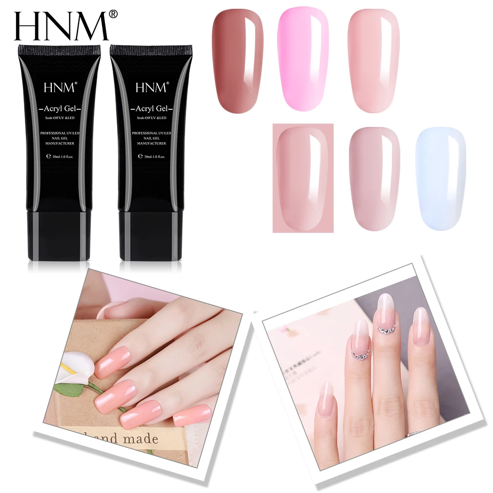 

HNM Nail Builder Gel Polish Poly Nail Acrylic Poly Gel Clear Crystal UV LED Gel Enhancement Solution Quick Extension Gel BaseTop