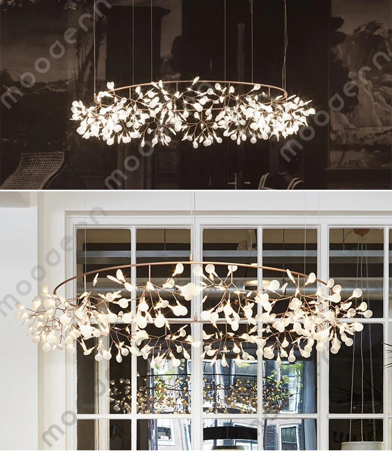free shipping modern heracleum glowworm branch leaves chandelier