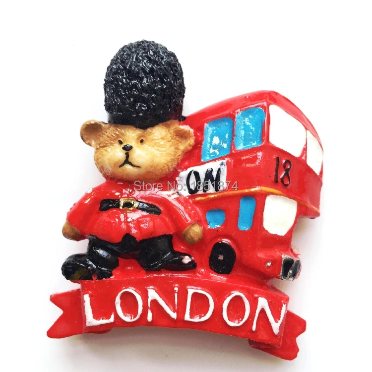 Лондон Двухэтажные Автобусные охранники милый медведь 3D магнит на холодильник дорожные сувениры холодильник магнитные наклейки украшения дома