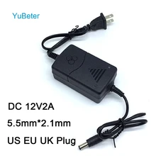 YuBeter IP камеры DC12V2A адаптер питания зарядное устройство Трансформатор Адаптер для США ЕС Великобритания Разъем 5,5 мм* 2,1 мм для светодиодной ленты света