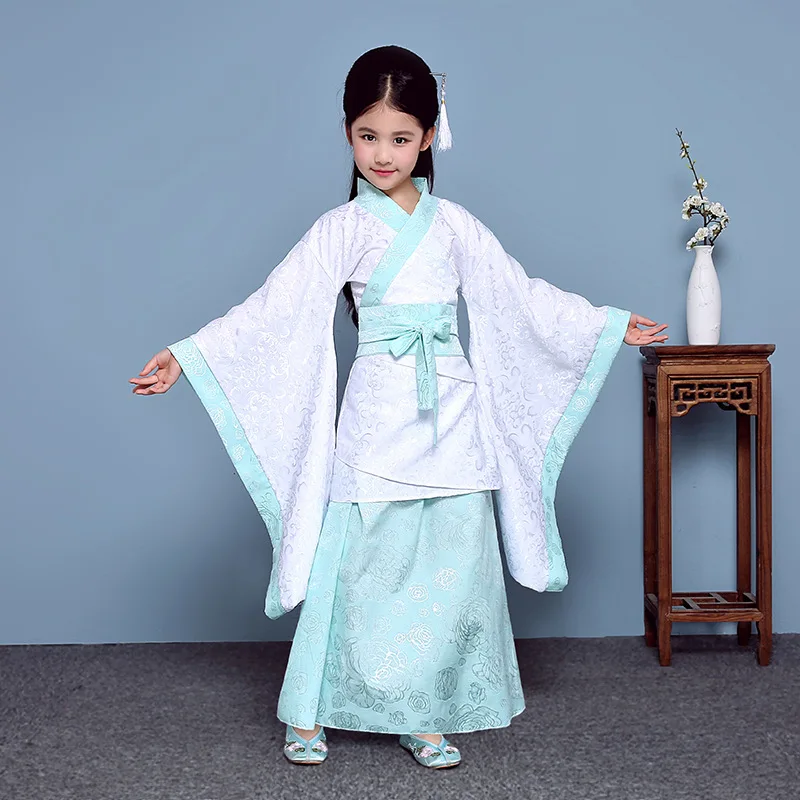 Новые Детские костюм женский юбка принцессы таблице костюм древних Тан костюм, Hanfu Императорская наложница костюм для девочек