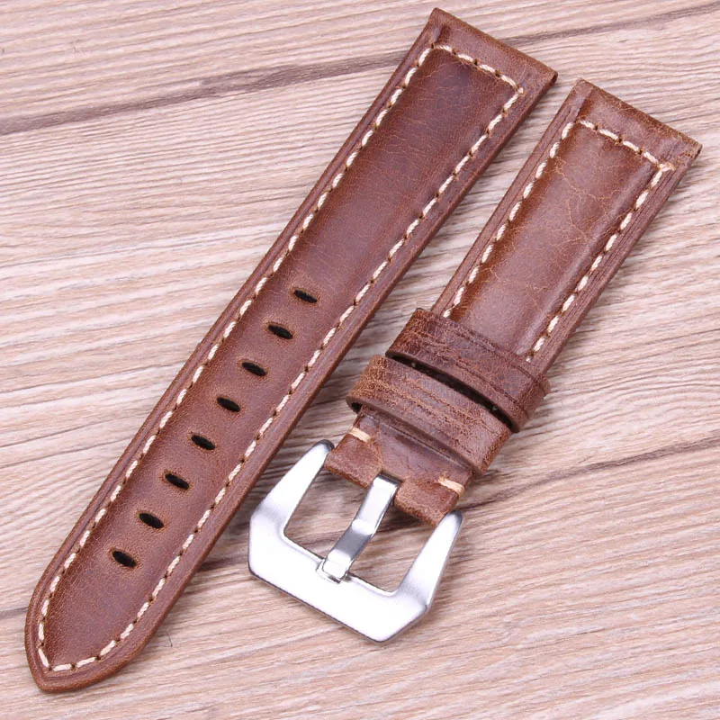 Buy Watchbands Retro Genuine Leather Brown Men 20mm
