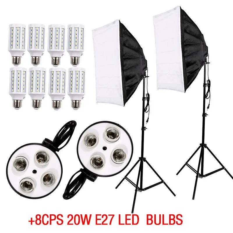  Photo Studio Kit 8 Pieces LED Bulbs 20W Softbox Light Photography Kit Camera & Photo Accessories