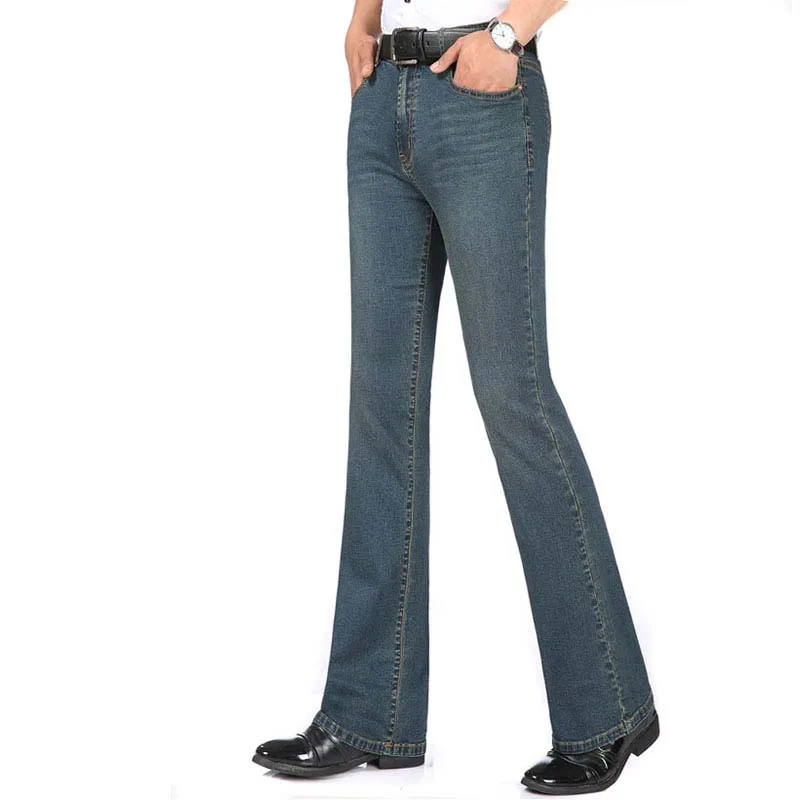 Летние тонкие тканевые джинсы в талии, эластичные расклешенные брюки, мужские брюки Micro-la, тонкие мужские повседневные джинсы, больше размеров 26-38, 40