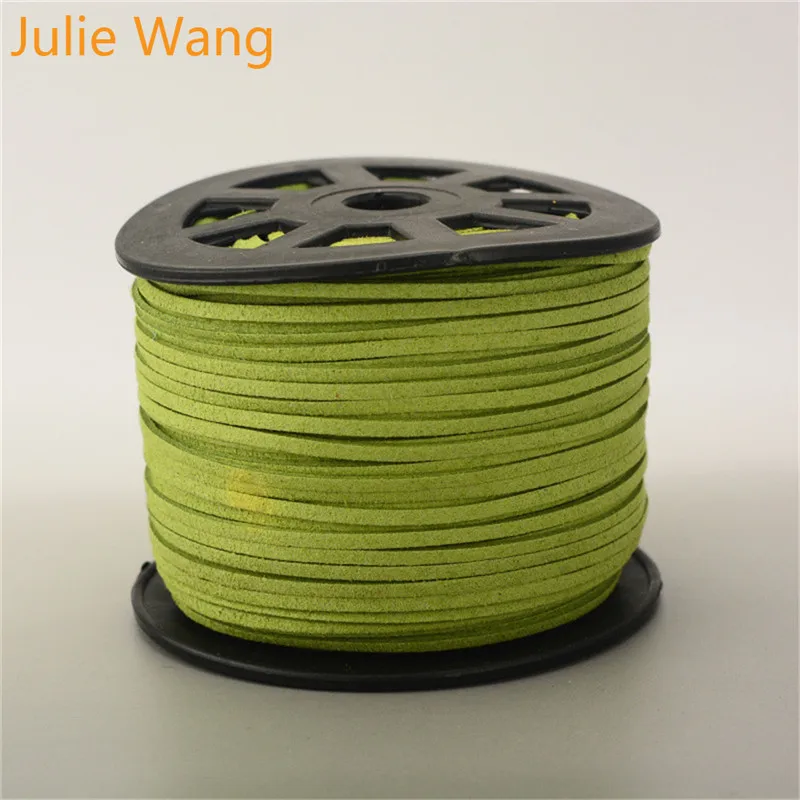 Julie Wang, 5 м/упаковка, 2,6 мм, замшевые шнуры для самостоятельного изготовления ожерелья, подвеска, цепочка, веревка, браслет, аксессуары для изготовления ювелирных изделий - Цвет: Green