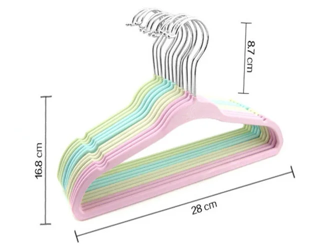 100 шт. 28 см из флока Нескользящие вешалка для одежды не скользит Волшебная Вешалки одежда для малышей сушки стойки wen6194