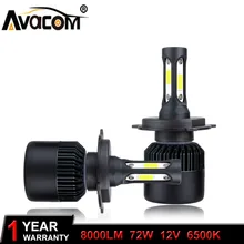 H1 H3 H11 H4 Fari Dell’automobile LED Lampadina 12 v COB 72 w 8000Lm 6500 k Freddo Bianco 9005/ HB3 HB4 HIR2 Lampada Auto H7 Fiala HA CONDOTTO LA Voiture