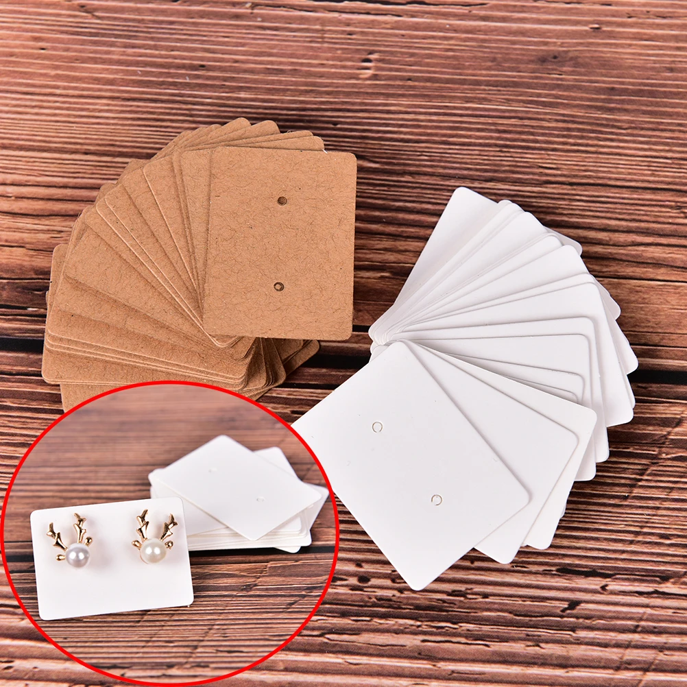 

100pcs Jewelry Display Cards Earring Shining Paper Marking Garment Prices Label Tags Ear Studs Hanging Display Holder Hang Cards