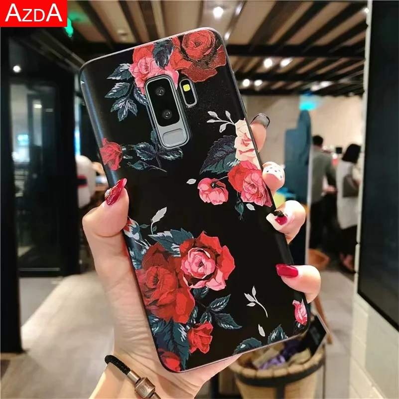 

3D Flower Relief Cover For Coque Samsung Galaxy J3 J5 J7 A3 A5 2016 2017 J4 J6 J8 A7 A9 2018 S7 S8 S9 Plus Note 8 9 Silicon Case