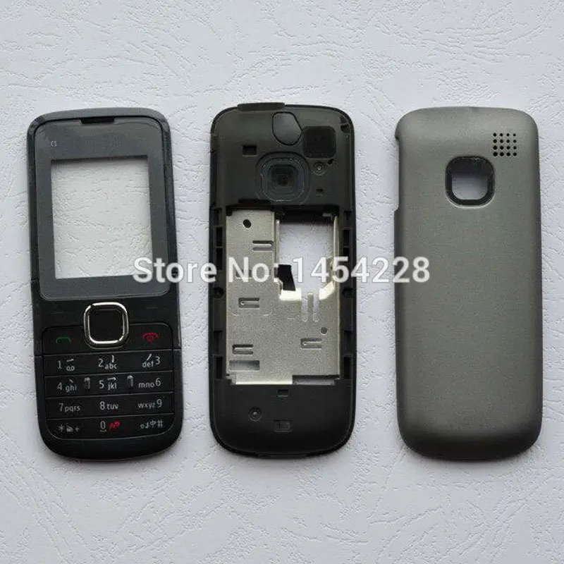 

BINYEAE Full Housing Case for Nokia C1-01 Cover Facing Frame + middle + back cover + keypad cell phone part