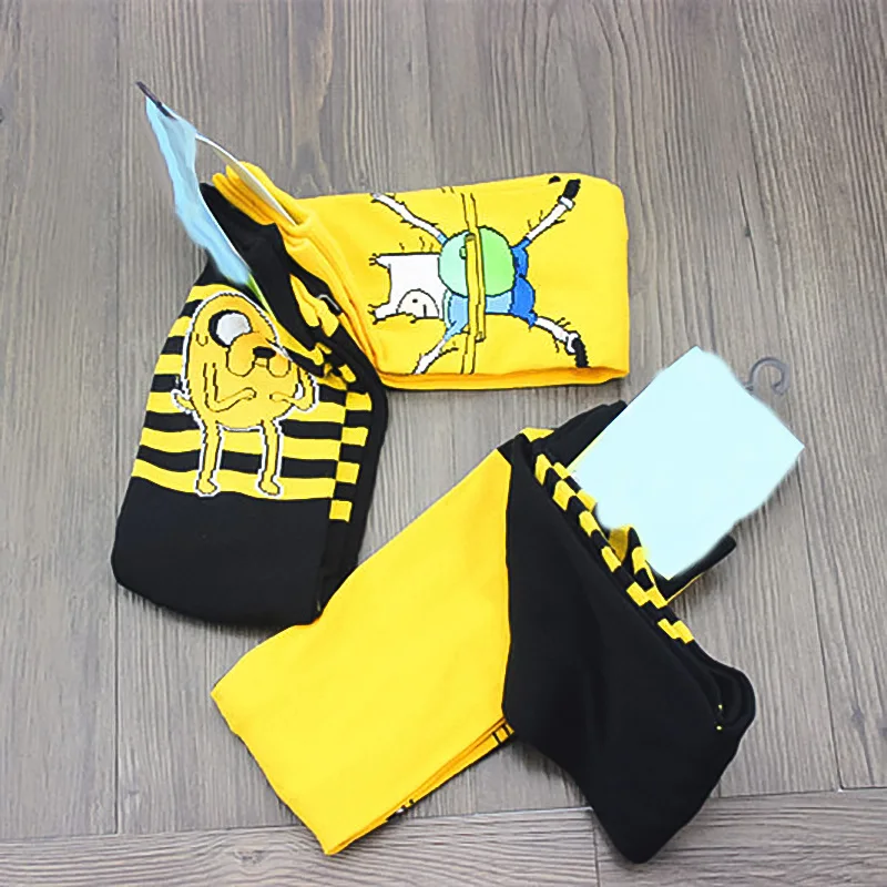 Cute anime cartoon adventure socks yellow street role playing cotton comics female men socks party novelty interesting spring