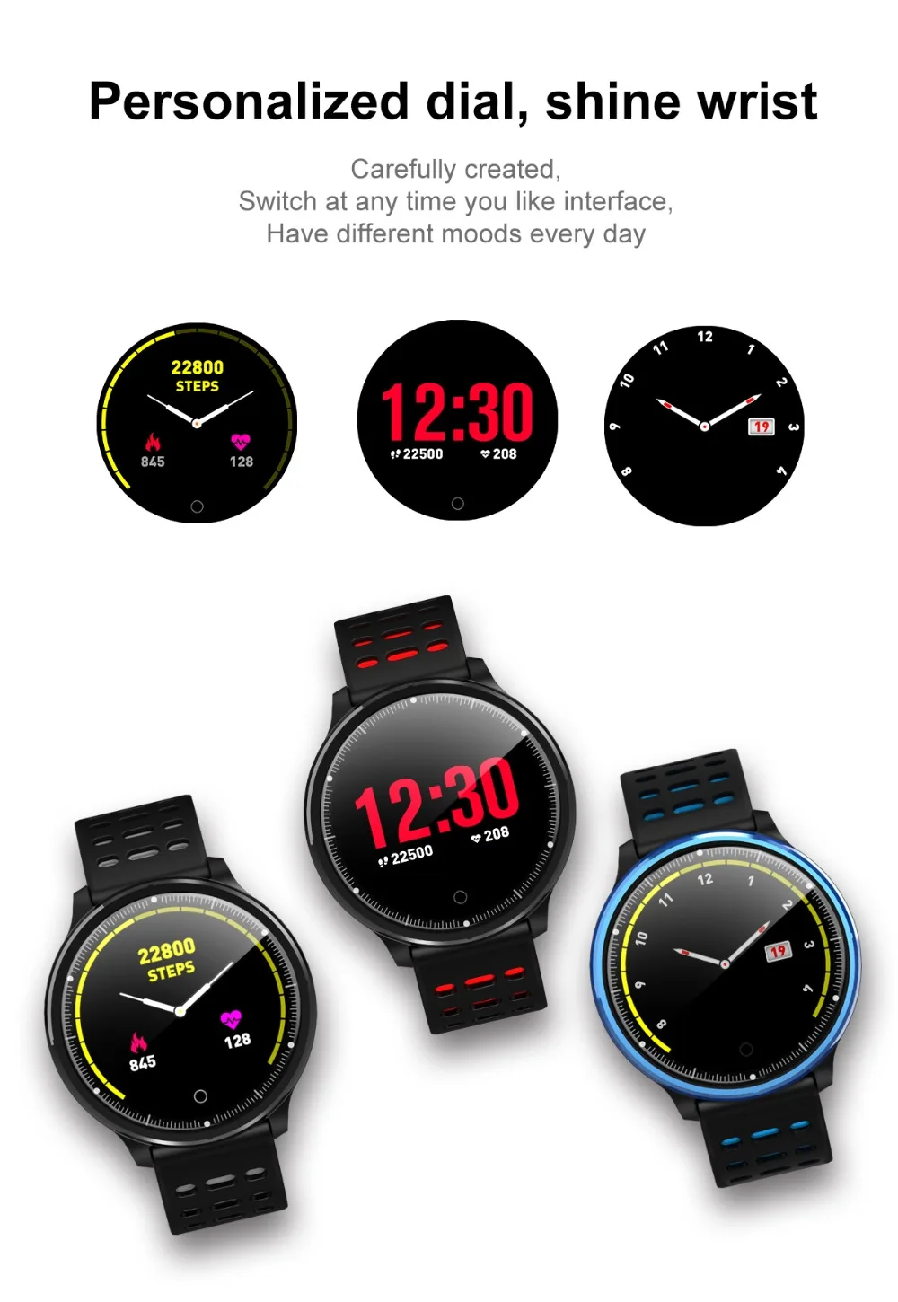 Смарт-часы P71 для мужчин и женщин, пульсометр, измеритель артериального давления, спортивные часы, трекер сна, фитнес, умные часы, IP68, водонепроницаемые