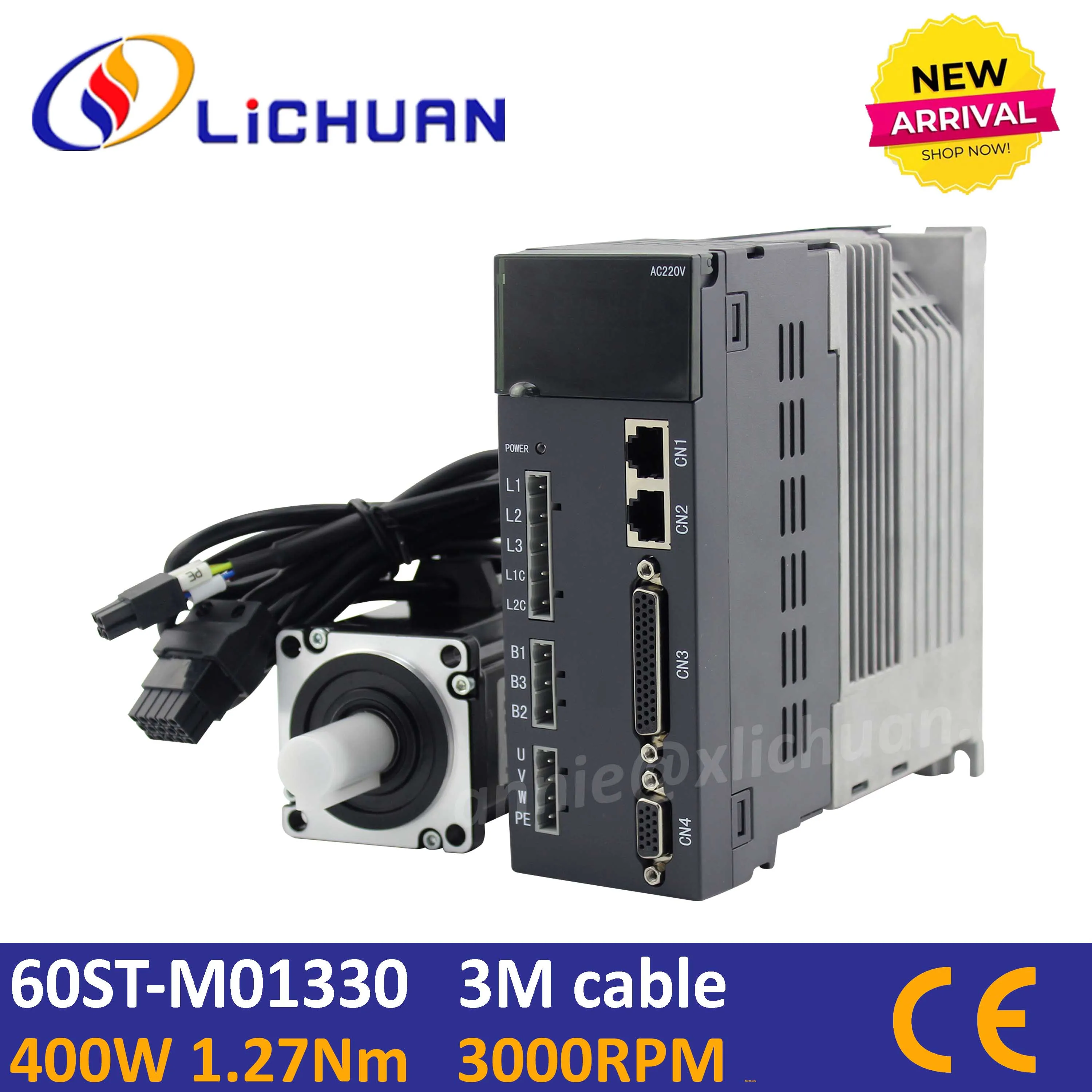 Серводвигатель Lichuan серводвигатель с сервоприводом 400 Вт 60st 01330 ac AC220V 3000 об/мин