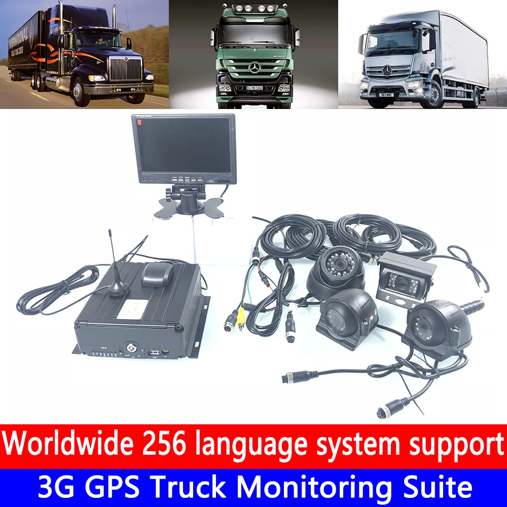 

960P audio and video 4-channel SD card machine PAL/NTSC system 3G GPS Truck Monitoring Suite Crane/Sanitation truck/School bus