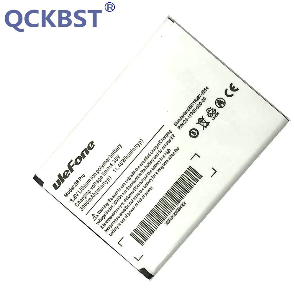 QCKBST New 3000mAh Battery For Ulefone S8 pro Mobile Phone Replacement Batteries In stock Tracking code QCKBST New 3000mAh Battery For Ulefone S8 pro Mobile Phone Replacement Batteries In stock Tracking code