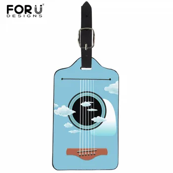 

FORUDESIGNS Travel PU Leather Music Note Luggage Tag Cover Accessories Suitcase ID Address Holder Baggage Boarding Tags Label