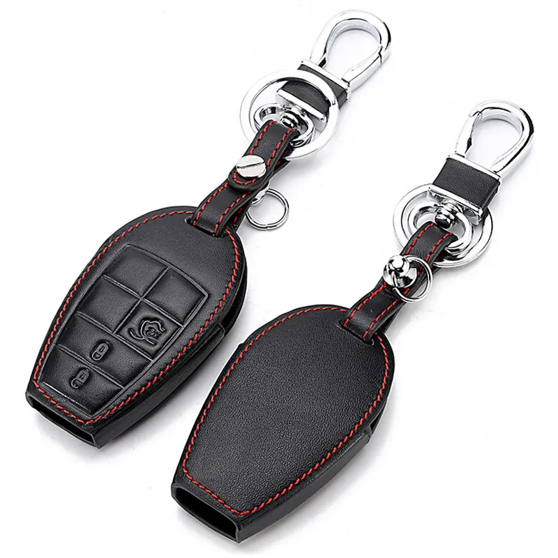 Genuine Leather Smart Key Cover Fob Case Shell For Jeep Renegade Grand Cherokee Liberty Patriot Chrysler 200 300 Car | Автомобили и