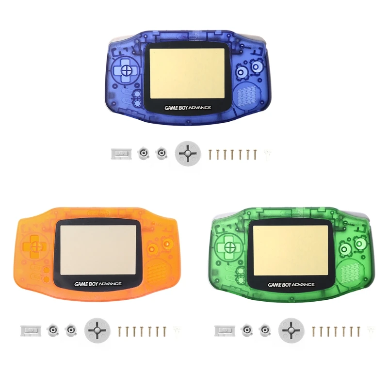 

OOTDTY Transparent Full Set Case Cover Frame Repair Parts Kit For Nintendo GameBoy Advance GBA-Y1QA