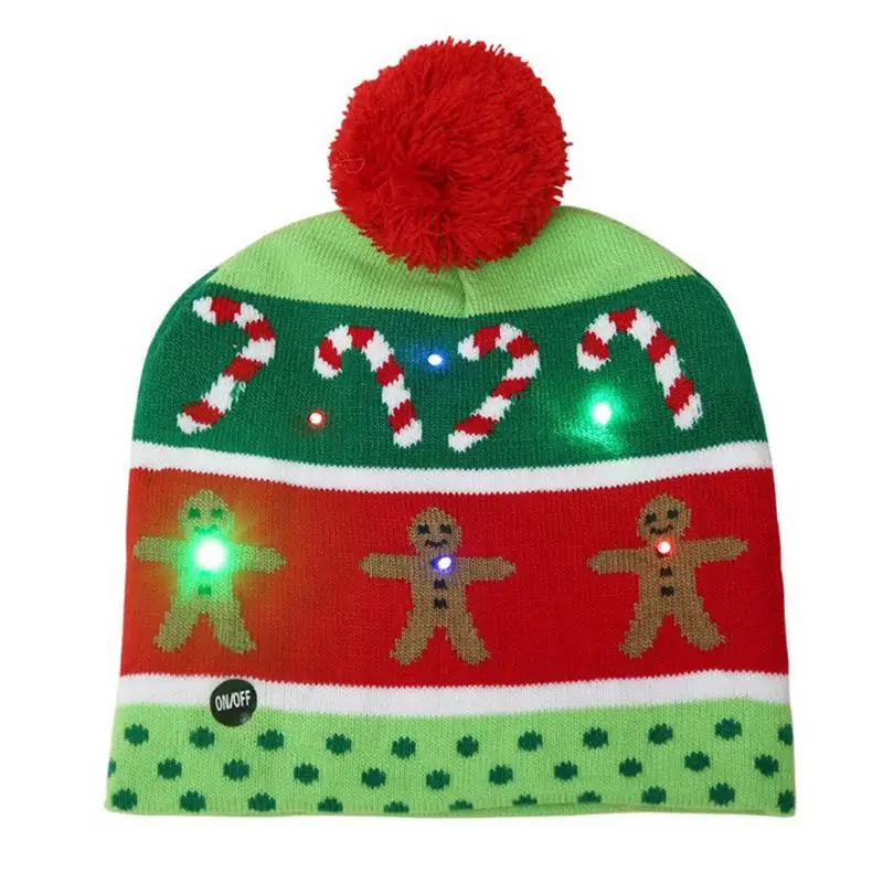 Новинка, высокое качество, Рождественский светодиодный светильник для взрослых и детей, вязаная шапка, вязаная шапка, вечерние, цветной светильник, теплая шапка для взрослых и детей - Цвет: 2