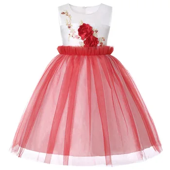 

Multicolor Costume Flower Gilrs Dress Girl's Cute Wedding Princess Children Baby Dresses Vestidos Queen Print Birthday Clothing