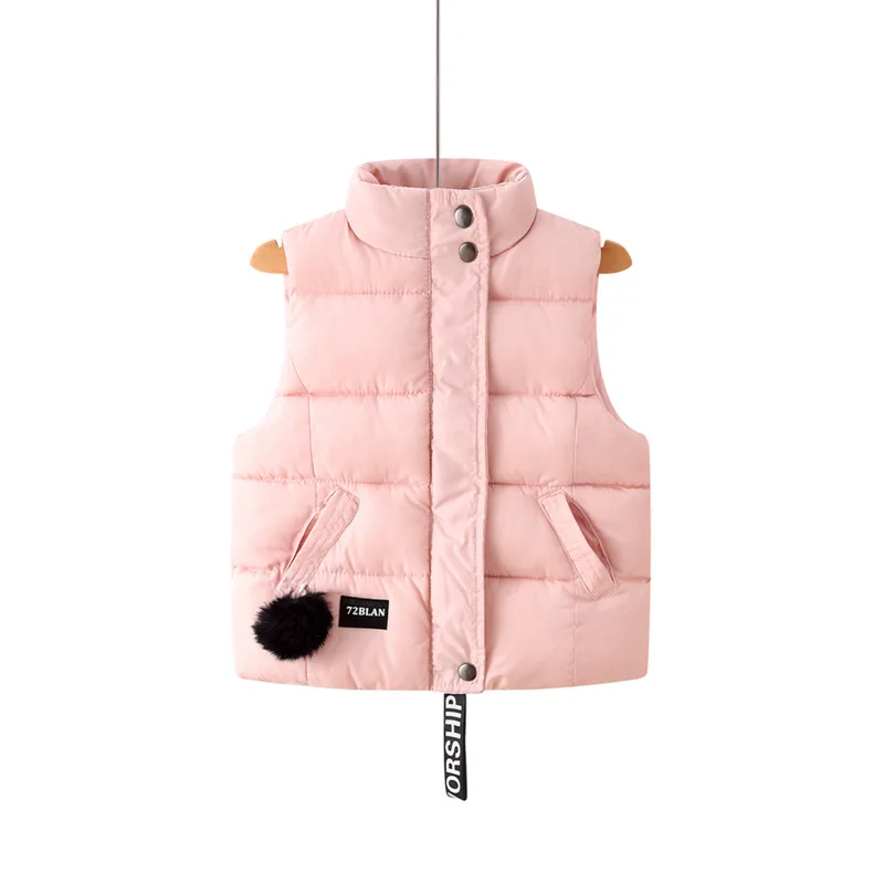 A pink Жилет для малышей Осенняя детская зимняя одежда для малышей Детский жилет с красными сердечками для девочек Зимний хлопковый жилет для мальчиков от 1 до 8 лет - Цвет: A pink